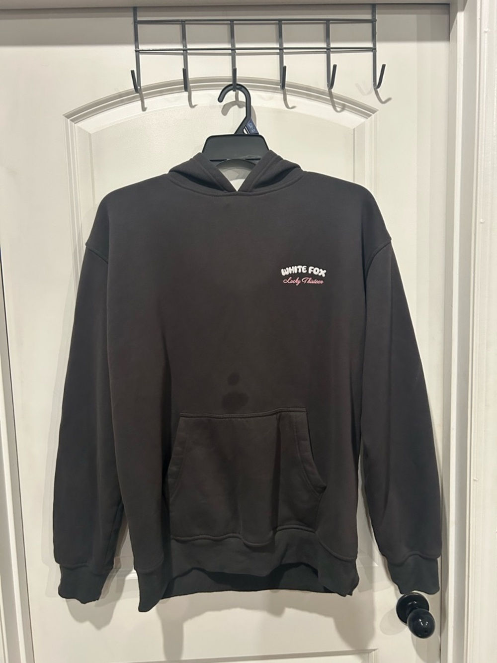 White Fox Boutique Black Logo Pullover Hoodie
